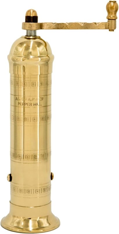 Alexander Home Original Greek Pepper Mill, 8-Inch Brass – European Manual Pepper Grinder Refillable